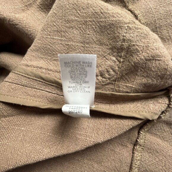 J. Jill Womens Brown Button-Front Linen Blazer Jacket Medium Pockets Career - Picture 6 of 9